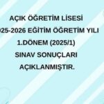 AÖL 2025-2026 1. Dönem Sınav Sonuçları Açıklandı
